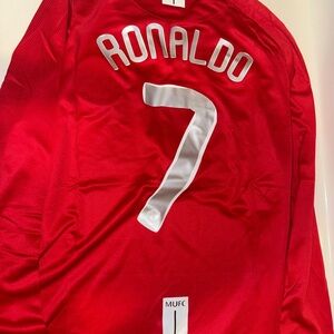 Manchester United Ronaldo #7 2008 UCL Final’s Retro Soccer Jersey Home Red Men